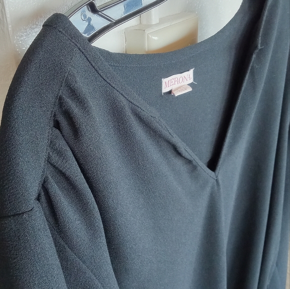 Merona black open v-neck black dress - Picture 4 of 13